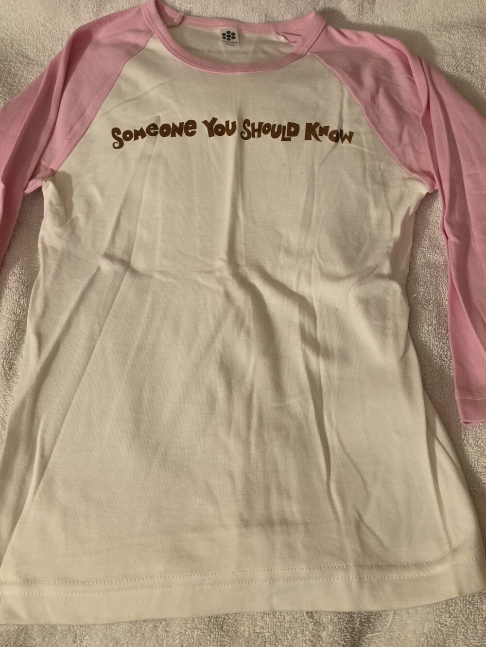 Lisa Loab Pink & White Raglan 3/4 Length Sleeves Shirt